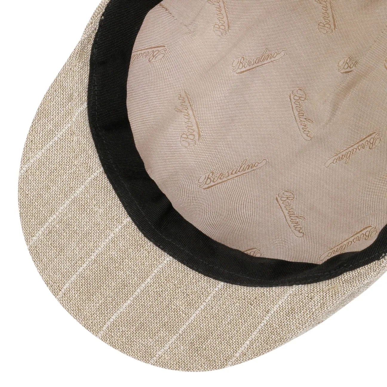 Twotone Pinstripe Flat Cap by Borsalino