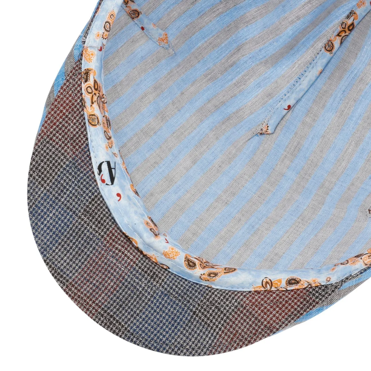 Twotone Stripes Flat Cap by Alfonso D'Este