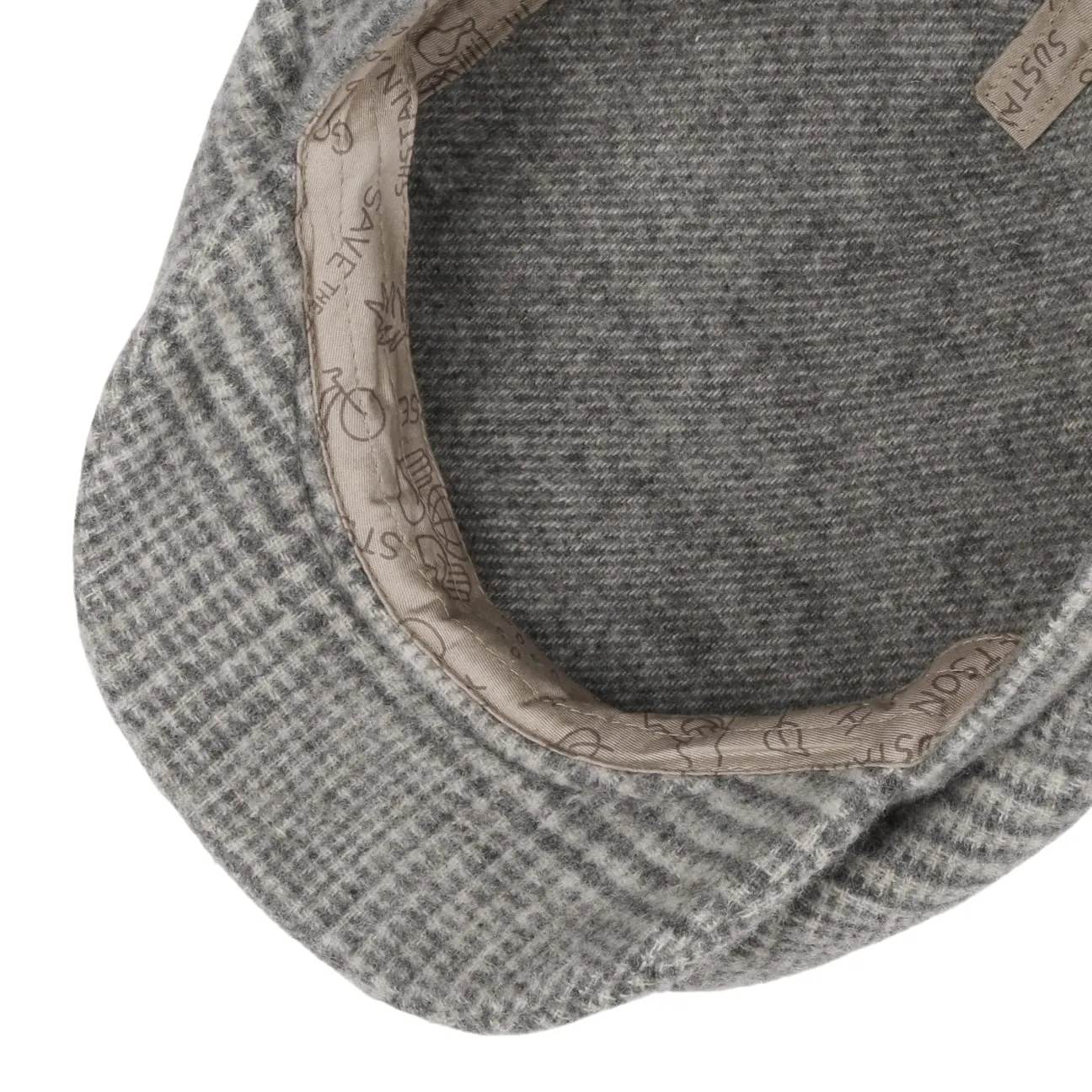 Undyed Virgin Wool Driver Flat Cap by Stetson