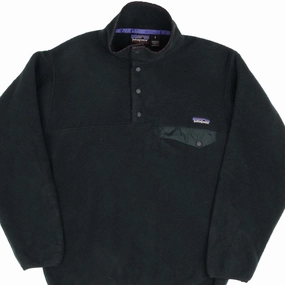 VINTAGE PATAGONIA 1990S SYNCHILLA SNAP T PINE GREEN FLEECE PULLOVER SIZE SMALL